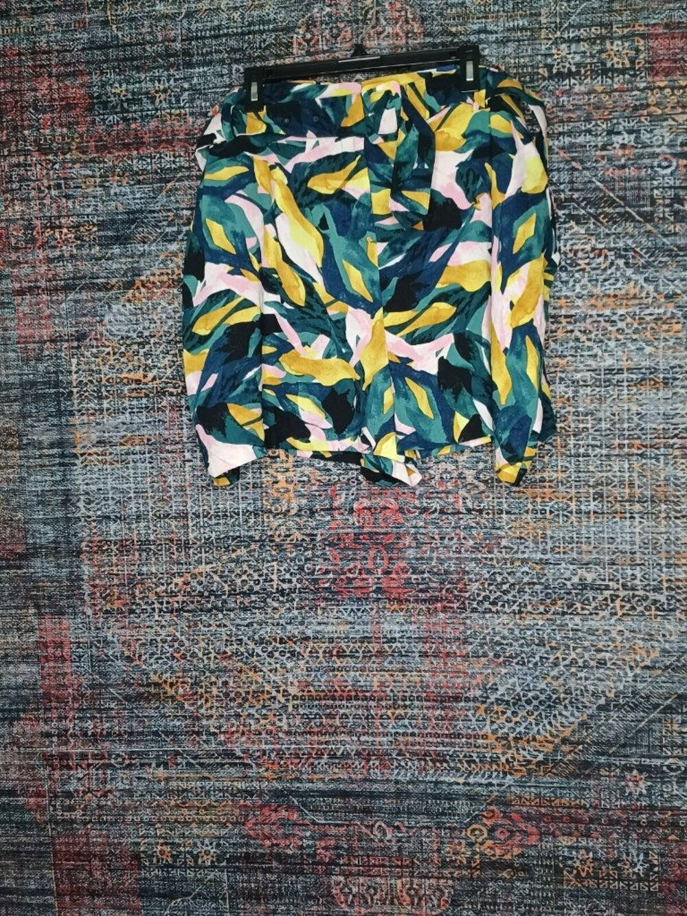 APT.9 womens colorful Hawaiian midrise belted casual shorts 4X PLUS NWT